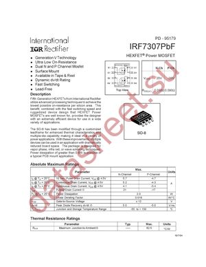 IRF7307PBF datasheet  